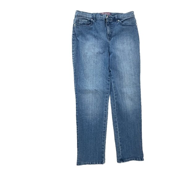 Gloria Vanderbilt Amanda Straight Leg Women's size 12 Dark Wash Blue Denim jeans - Picture 1 of 5